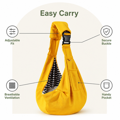 Ortekor Ergonomic Hands‑Free Crossbody Pet Sling Carrier (Fits Pets Up To 14.3 lb)