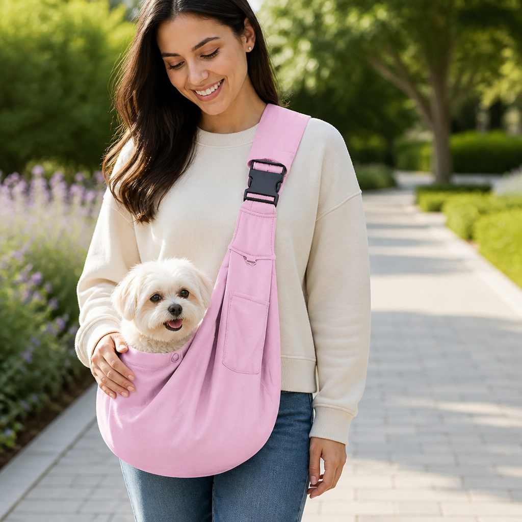 Ortekor Ergonomic Hands‑Free Crossbody Pet Sling Carrier (Fits Pets Up To 14.3 lb)