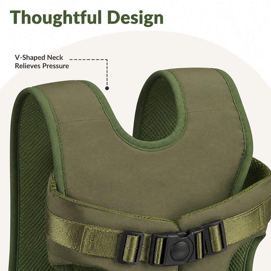 Ortekor Ergonomic Padded & Adjustable Straps Front Carrier Backpack