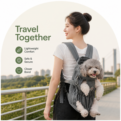 Ortekor Ergonomic Padded-Strap & Safety-Rope Dog Carrier Backpack
