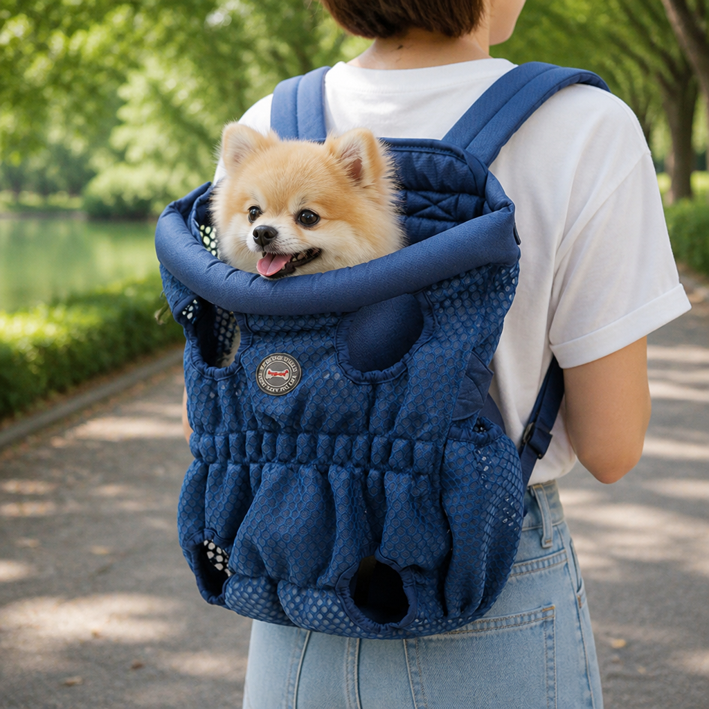Ortekor Ergonomic Padded-Strap & Safety-Rope Dog Carrier Backpack