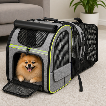 Ortekor Expandable Breathable Mesh Cat Carrier Backpack (Integrated Shade Cover)