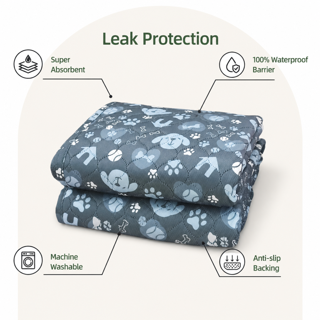 Ortekor Extra Absorbent & Waterproof Dog Training Pad (Reusable 2-Pack)