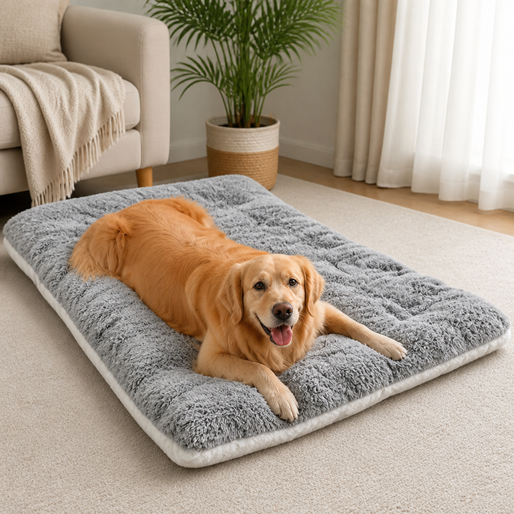 Ortekor Extra-Large Thickened Plush Dog Bed (Removable Washable Cover)