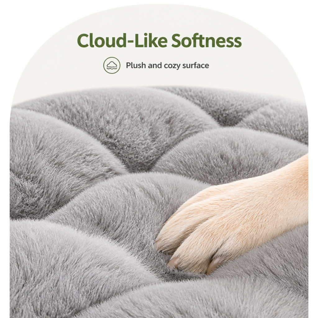 Ortekor Extra-Large Thickened Plush Dog Bed (Removable Washable Cover)