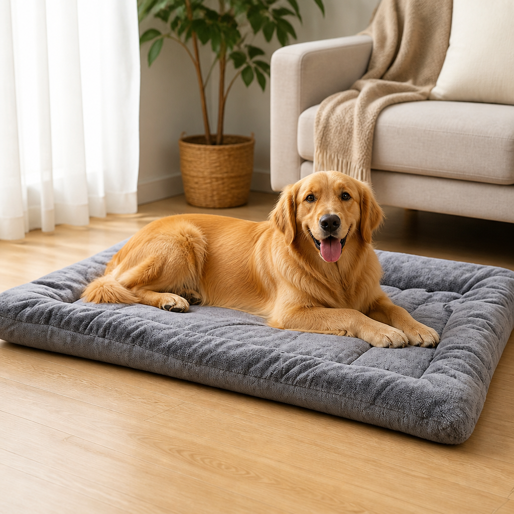 Ortekor Extra-Large Thickened Plush Dog Bed (Removable Washable Cover)