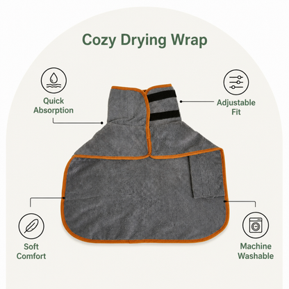Ortekor Fast-Drying Microfiber & Adjustable Fit Dog Bathrobe