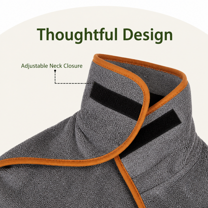 Ortekor Fast-Drying Microfiber & Adjustable Fit Dog Bathrobe