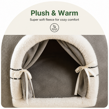 Ortekor Fleece Dome & High-Rebound Foam Pet House (Removable Cover)