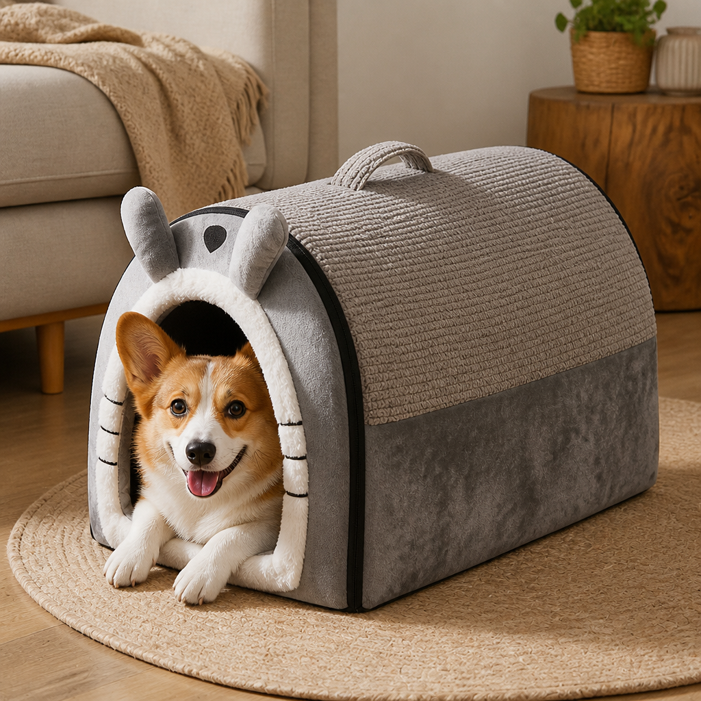 Ortekor Fleece Dome & High-Rebound Foam Pet House (Removable Cover)