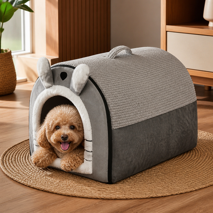 Ortekor Fleece & High-Rebound Sponge Dog Bed (Removable Washable Cover)