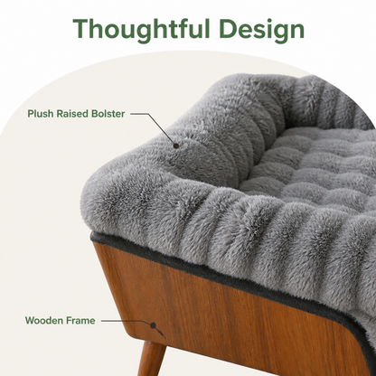Ortekor Fluffy Plush Washable Bolster Bed