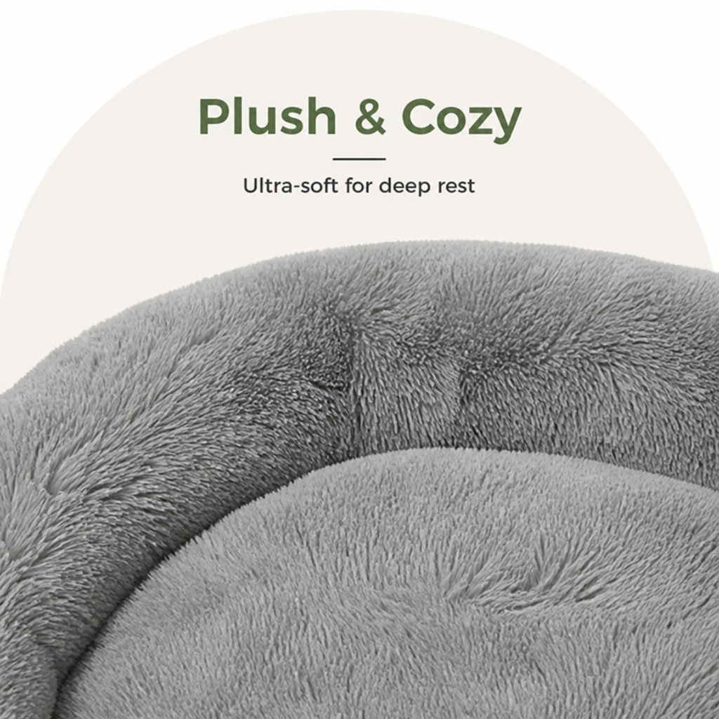 Ortekor Fluffy Plush Waterproof & Non-Slip Bolster Bed