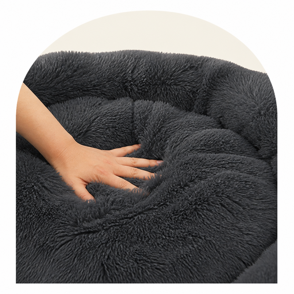 Ortekor Fluffy Plush Waterproof & Non-Slip Bolster Bed