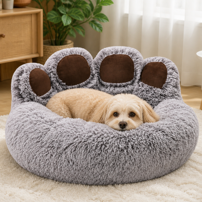 Ortekor Fluffy Winter Warm & Washable Donut Dog Bed (Removable Cover)