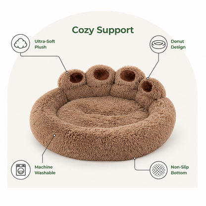 Ortekor Fluffy Winter Warm & Washable Donut Dog Bed (Removable Cover)