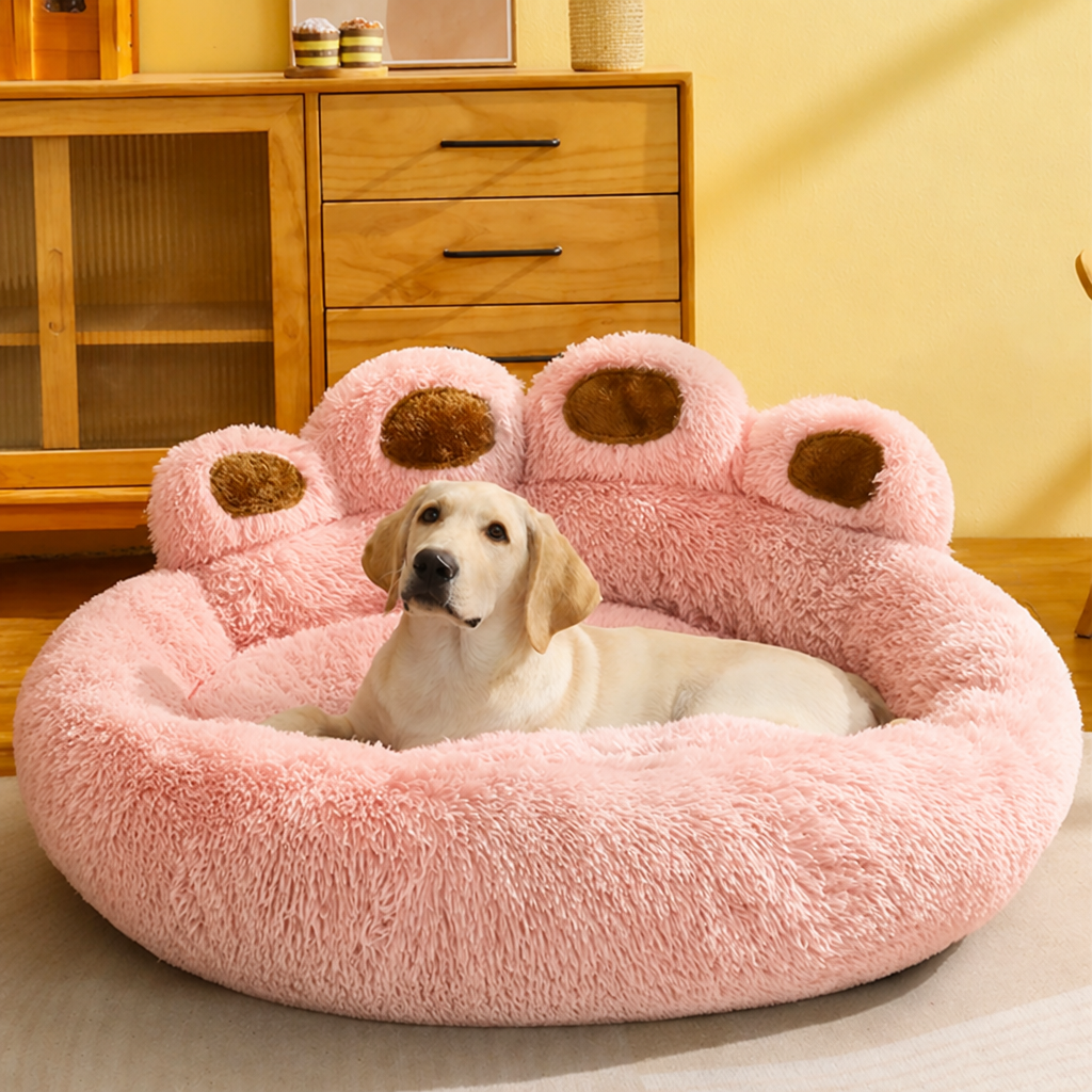 Ortekor Fluffy Winter Warm & Washable Donut Dog Bed (Removable Cover)