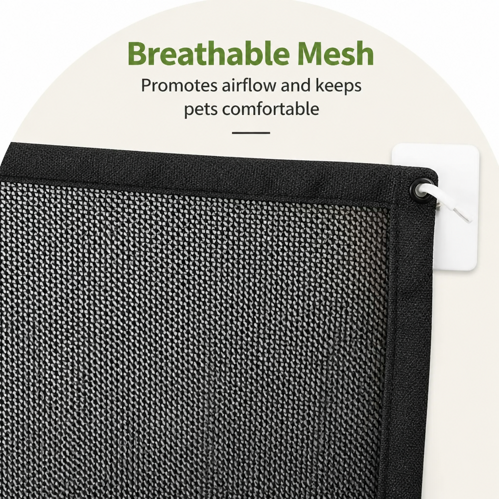 Ortekor Foldable Breathable Mesh Dog Gate (Includes 6 Hooks)