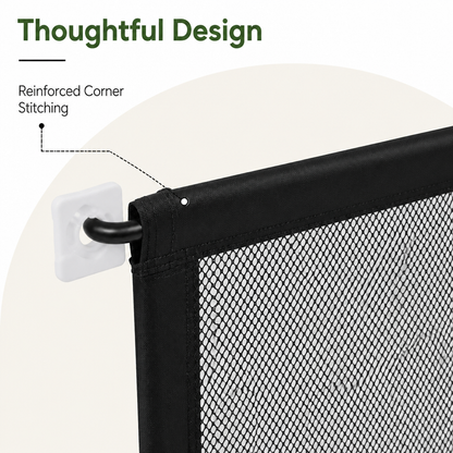 Ortekor Foldable Breathable Mesh Dog Gate (Includes 6 Hooks)