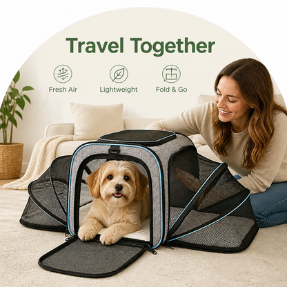 Ortekor Foldable & Breathable Mesh Pet Carrier