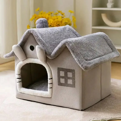 Ortekor Foldable Fleece-Lined Rebound Foam Pet House