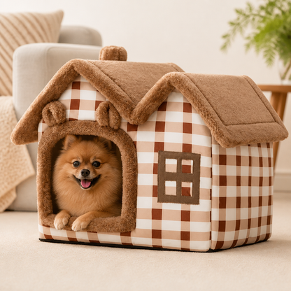Ortekor Foldable Fleece-Lined Rebound Foam Pet House