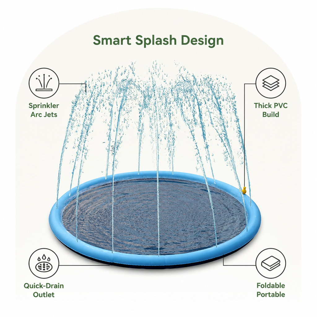 Ortekor Foldable & Quick-Drain Splash Pad
