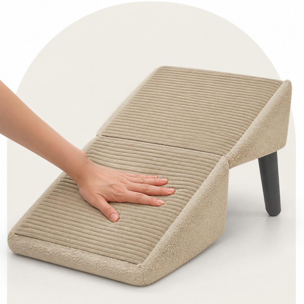 Ortekor Foldable Scratch-Resistant Wood Pet Ramp (Slip-Resistant Surface)