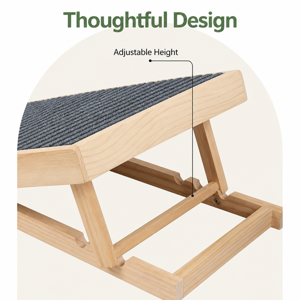 Ortekor Foldable Solid Wood & Non-Slip Pet Ramp