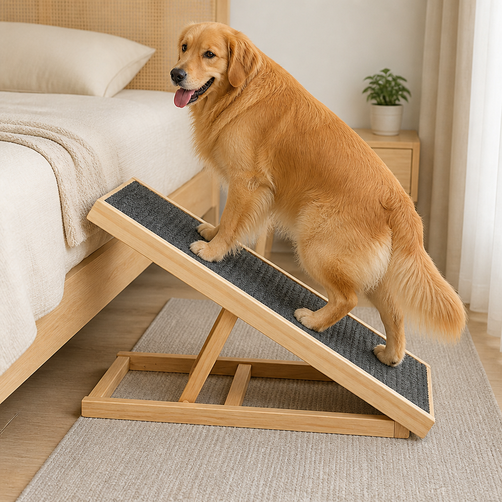 Ortekor Foldable Solid Wood & Non-Slip Pet Ramp