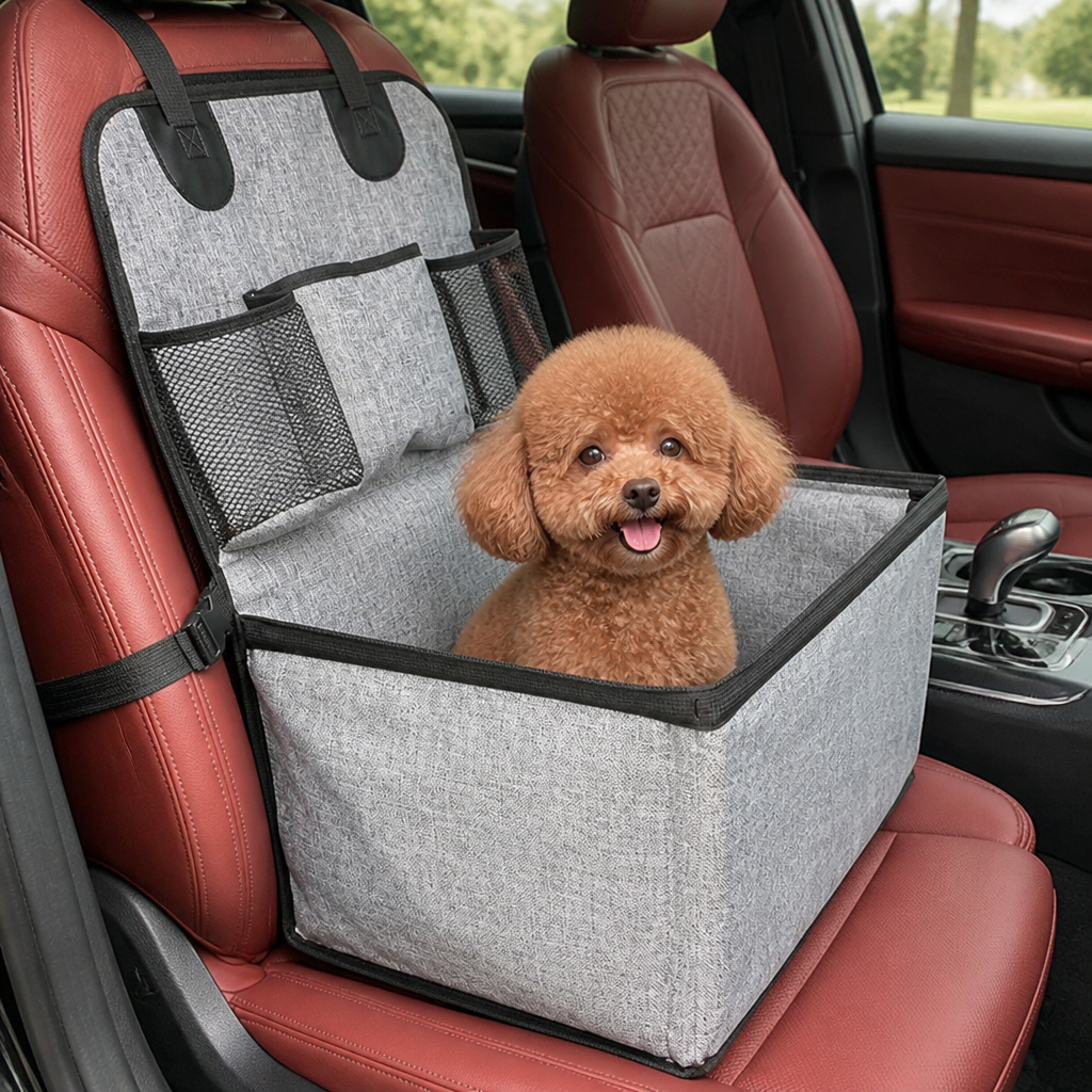 Ortekor Foldable & Stable Linen Fabric Car Booster Seat (Front Seat)
