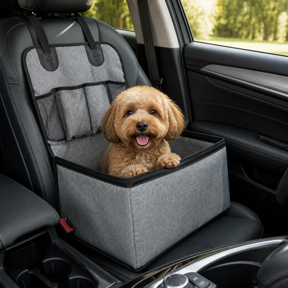 Ortekor Foldable & Stable Linen Fabric Car Booster Seat (Front Seat)