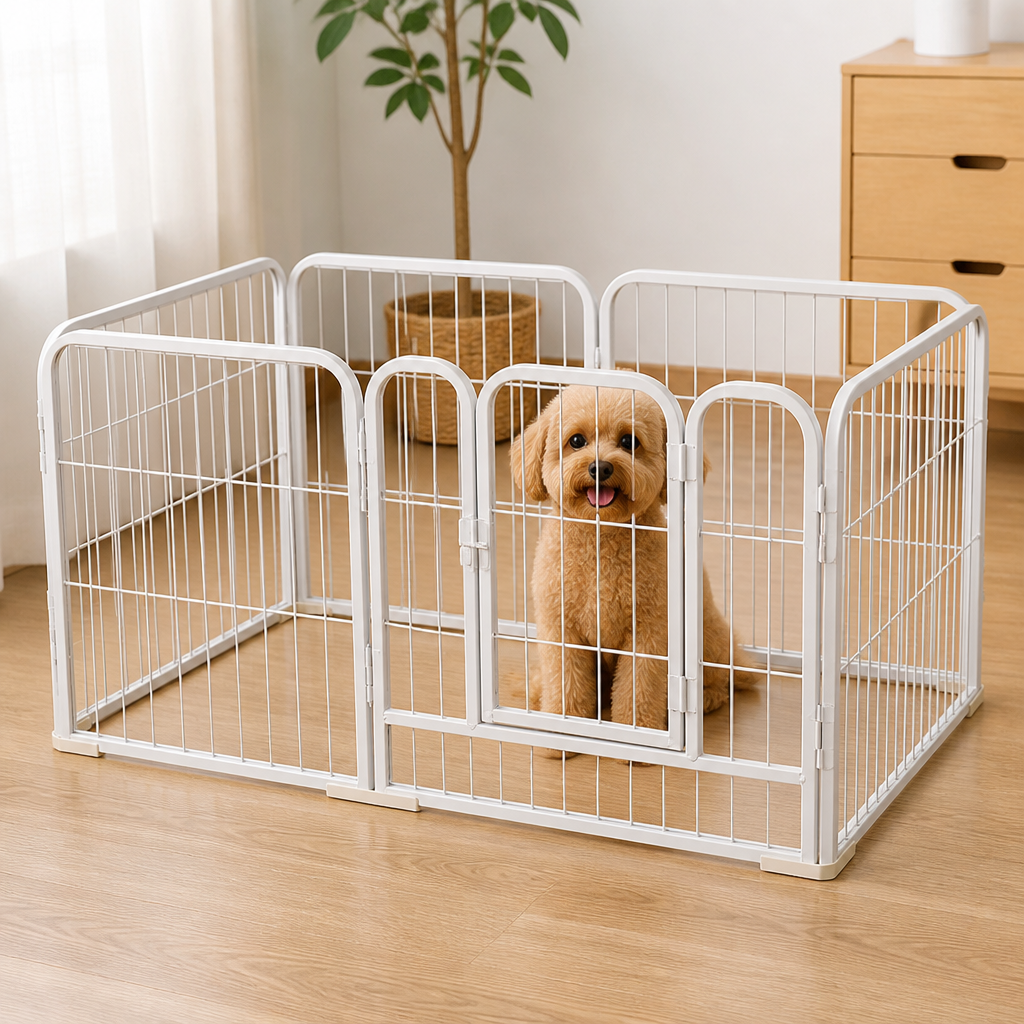 Ortekor Foldable Stainless Steel Dog Playpen (6-Panel)