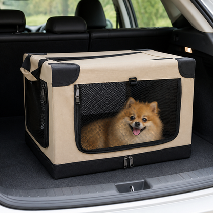 Ortekor Foldable & Ventilated Car Kennel (Small)