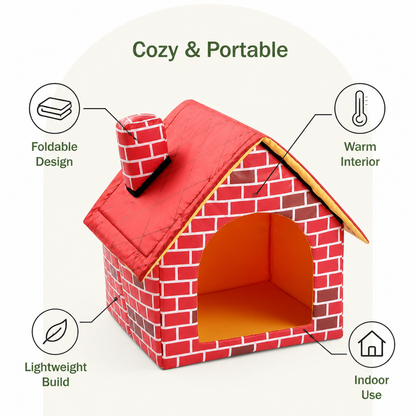 Ortekor Foldable Warm Plush Pet House