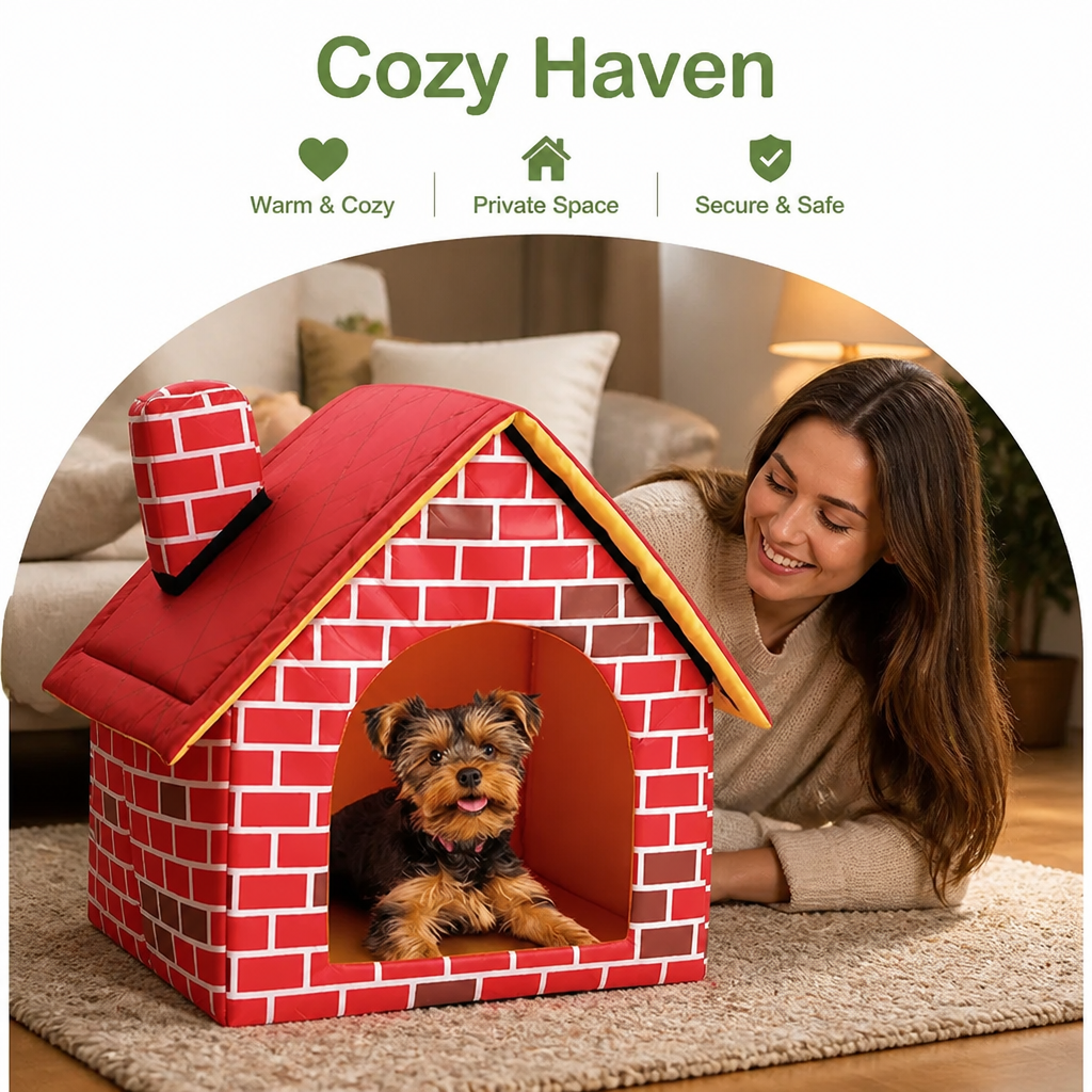 Ortekor Foldable Warm Plush Pet House