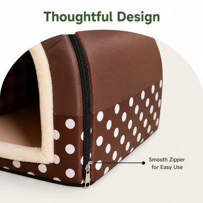 Ortekor Foldable & Washable Enclosed Plush Dog Bed (Removable Cushion)