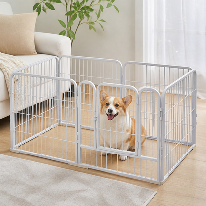 Ortekor Foldable Wood & Steel Pet Playpen
