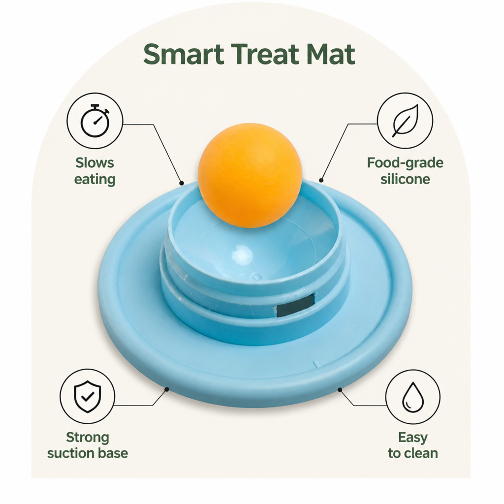 Ortekor Food-Grade Silicone Slow-Feed Lick Mat (Non-Slip Base)
