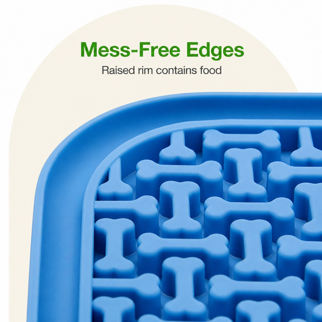 Ortekor Food-Grade Silicone & Strong Suction Slow Feeder Mat (64 Suction Cups)
