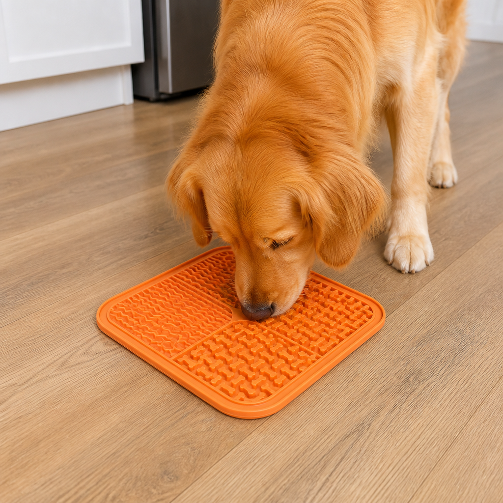 Ortekor Food-Grade Silicone & Strong Suction Slow Feeder Mat (64 Suction Cups)