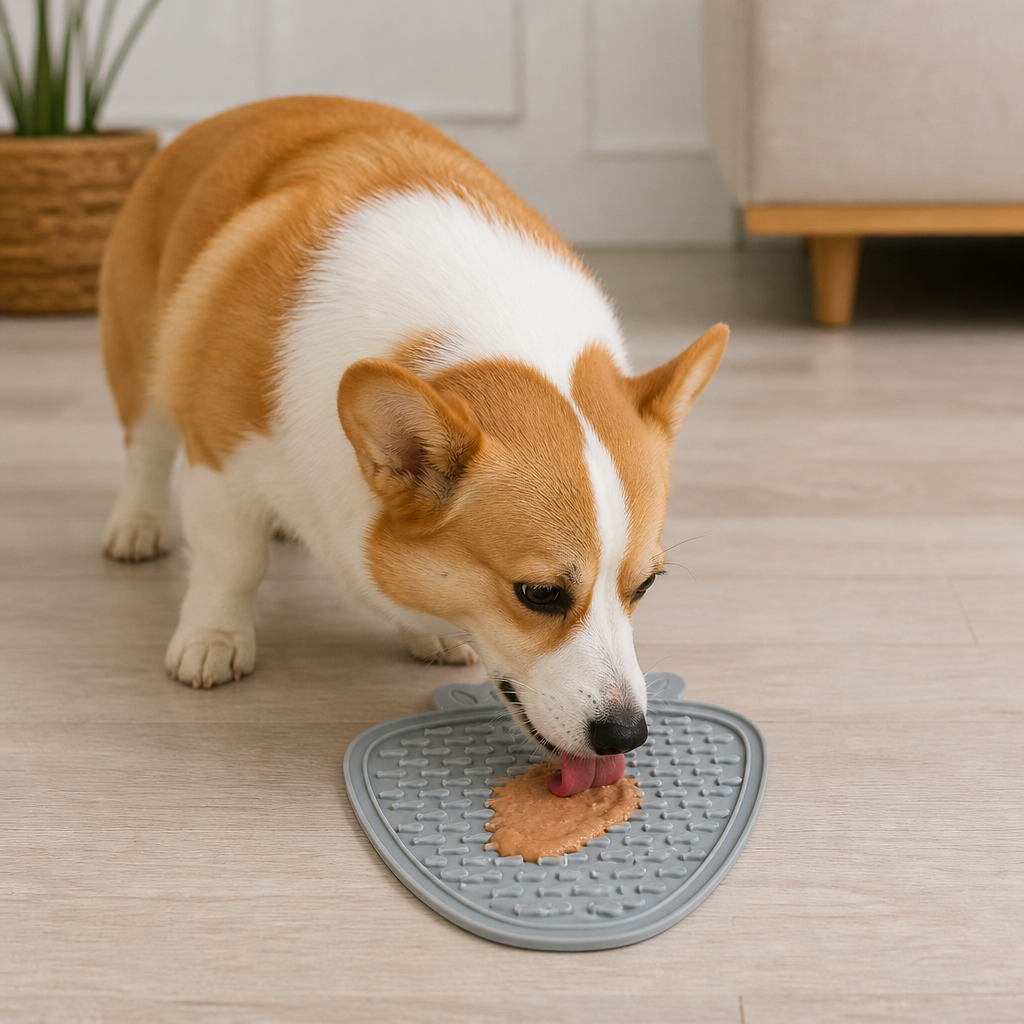 Ortekor Food-Grade Silicone Suction-Cup Licking Mat (4-Section)