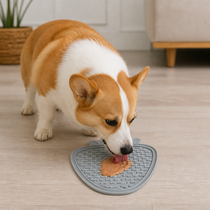 Ortekor Food-Grade Silicone Suction-Cup Licking Mat (4-Section)