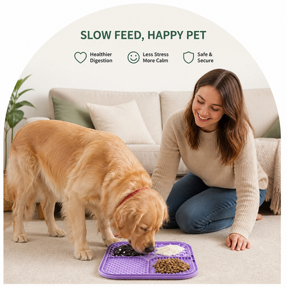 Ortekor Food-Grade Silicone Suction-Cup Licking Mat (4-Section)