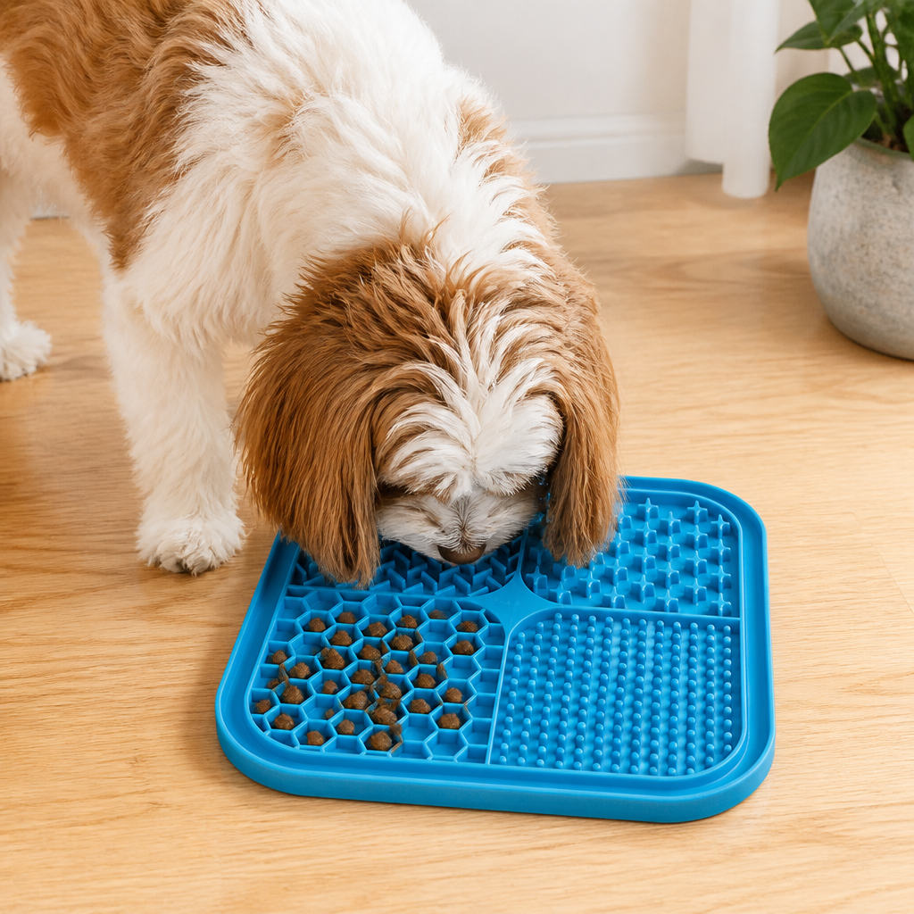Ortekor Food-Grade Silicone Suction-Cup Licking Mat (4-Section)