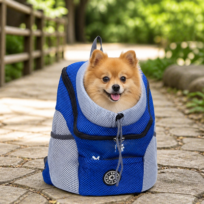 Ortekor Hands-Free & Safety Lock Oxford Mesh Dog Carrier Backpack (Machine-Washable)