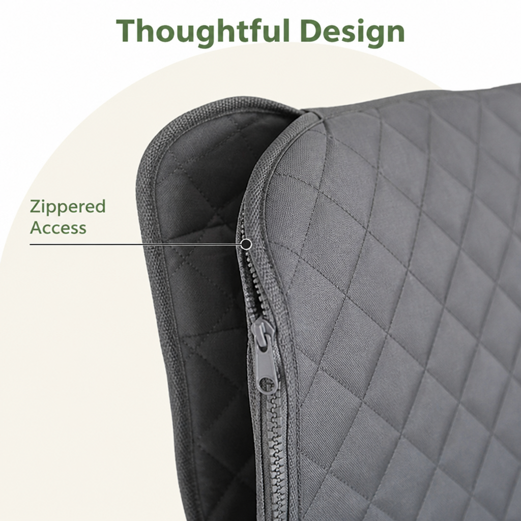 Ortekor Heavy-Duty 600D Oxford Waterproof & Non-Slip Back Seat Cover (Zippered Seat Access)