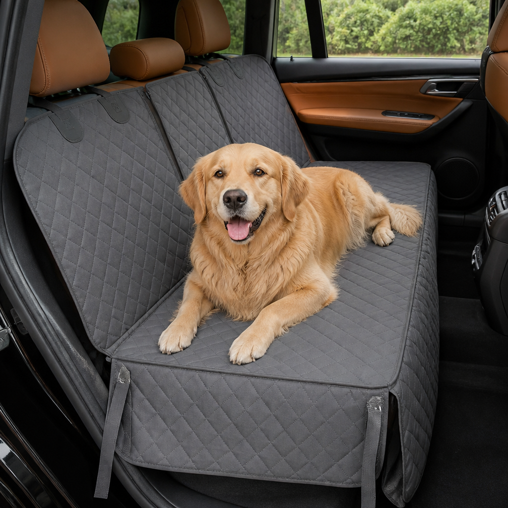 Ortekor Heavy-Duty 600D Oxford Waterproof & Non-Slip Back Seat Cover (Zippered Seat Access)
