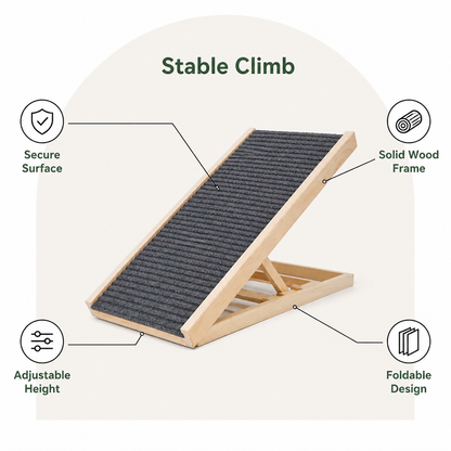 Ortekor Height-Adjustable & Foldable Non-Slip Dog Ramp