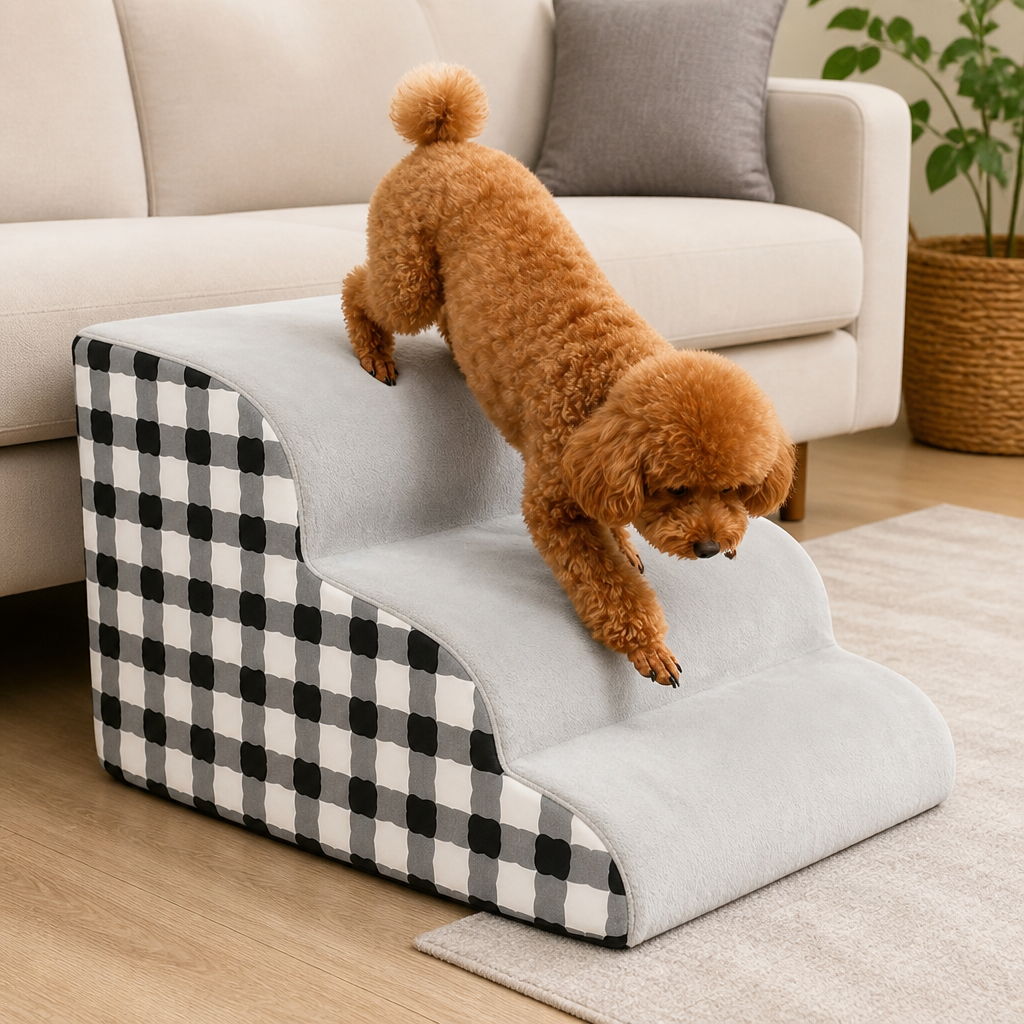 Ortekor High-Density Foam & Detachable Washable Cover Pet Stairs (2/3-Step)